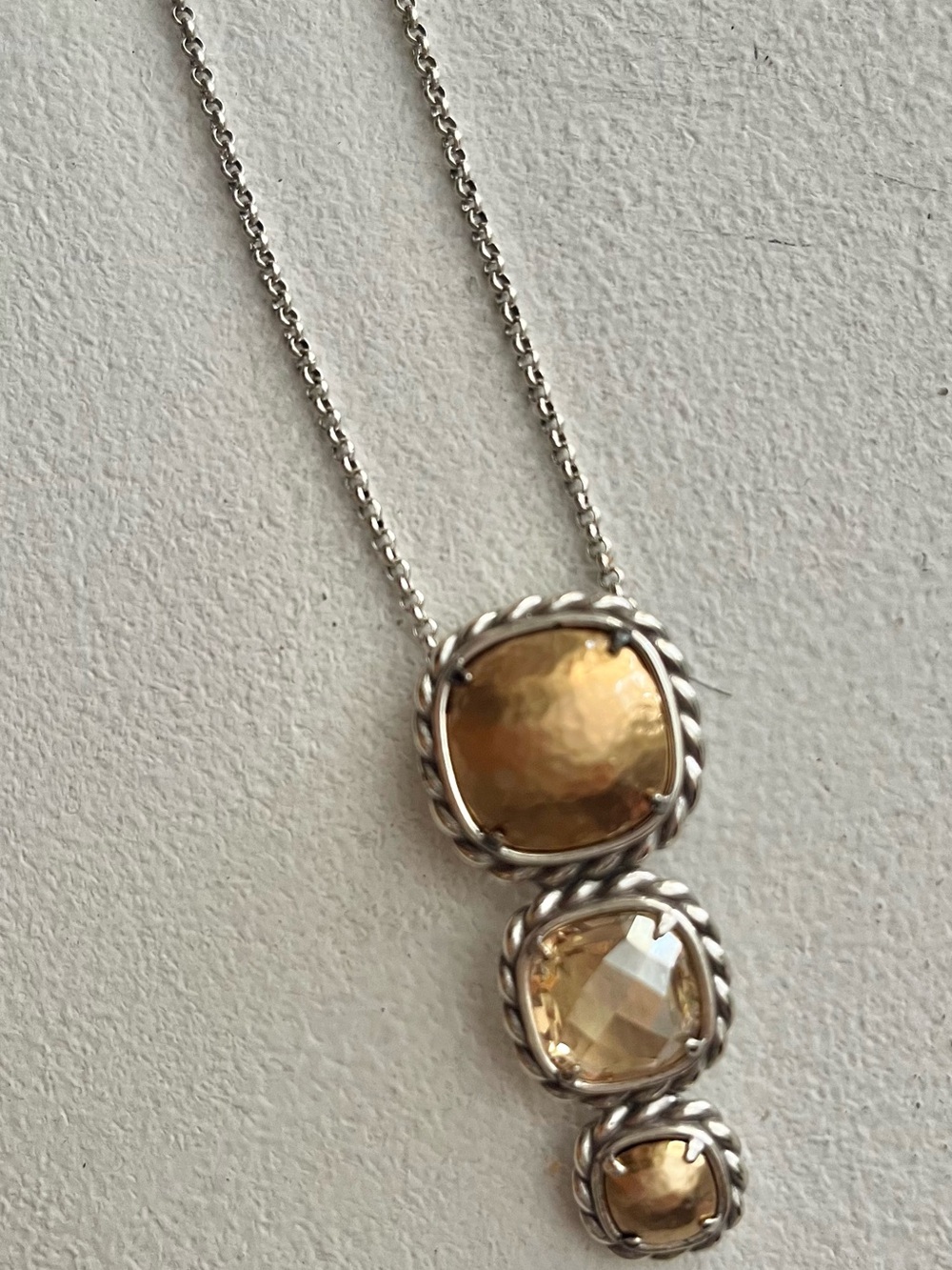 Brighton Two-Tone Silver Chain with Gold-Tone Triple Drop Pendants